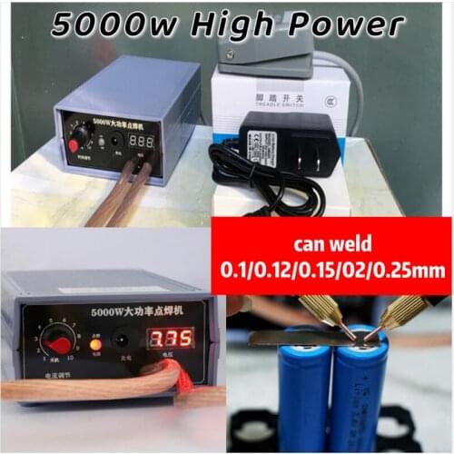 5000W 18650/21700/26650 Lithium Battery Spot Welding Machine High Power Welder Nickel Strip 2.5mm Spot Welding Tool Repair