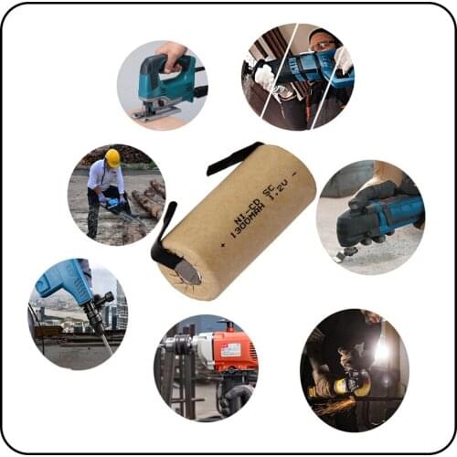 Real Capacity SUB C battery SC batteries rechargeable 1.2V 1300mah nicd akkus flat top batteria for power tools akkumulator