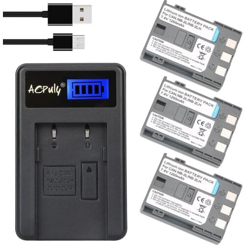 3Pcs NB-2LH NB2LH 2LH 2L NB-2L NB-2L 2L14 Batteries&Charger for Canon EOS 400D S80 S70 S50 S60 350D G7 G9 Kiss N X Rebel XT XTi
