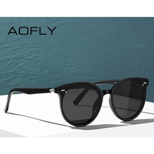 AOFLY Brand Polarized Sunglasses Men Women 2021 Vintage Round Anti-Glare Driving Sun Glasses Male Luxury Designer Ladies UV400