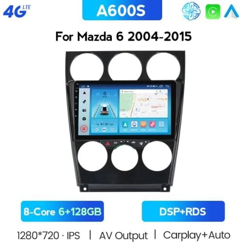 Car Radio For Mazda 6 GPS Navigation Stereo Audio Video Accessories Android 10.0 Wifi Carplay DSP 9 Inch 2 Din RDS CD DVD Player