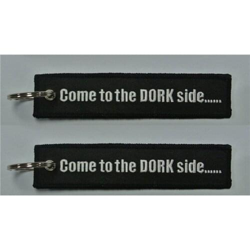 Come To The Dork Side Motorcycle Embroidery Keychain Key Ring Straps