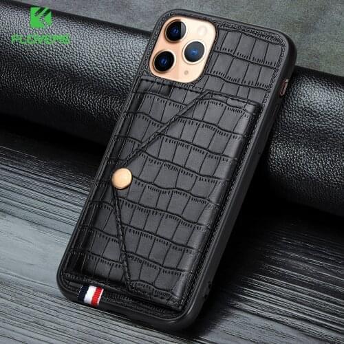 FLOVEME Crocodile Grain Case For iPhone XS Cover 7 8 6 6S 7Plus 6Plus 11PRO MAX Cover For iPhone XR Card Solt Case Coque Fundas