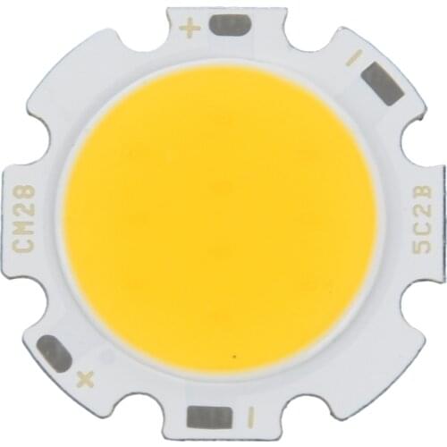 5W Chip Light Round COB Super Bright LED Light LED Lamp Bulbs Warm White DC15-17V