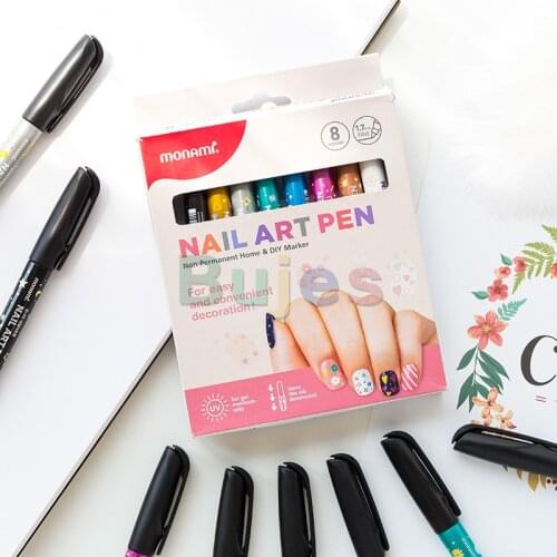 Korea monami 1.7mm DIY graffiti painting decorative cable hook line marker beauty tools commonly used 8 colors Nail Art Pen