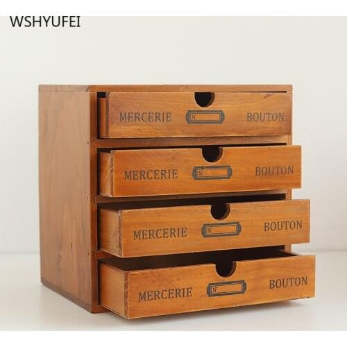 Dropshipping of new computer monitors increased wooden retro cabinet office desktop storage drawer multi-function finishing box