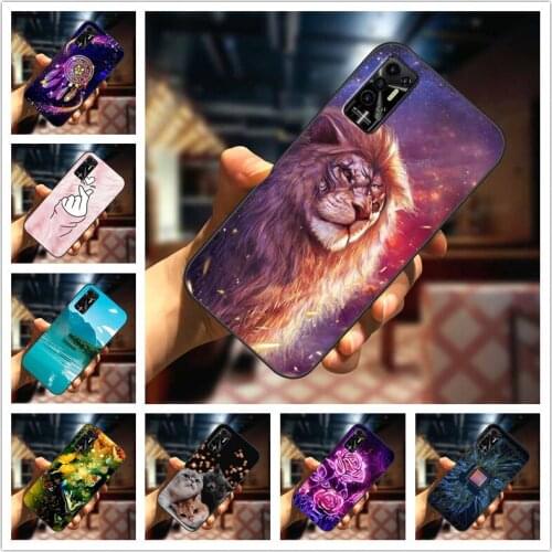 For Tecno Pova 2 Case Pova2 Soft Silicone TPU Phone Cover for Tecno Pova 2 2021 Funda 6.9 inch Black Bumper Colorful Coque Cute