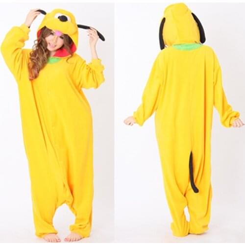 Dropshipping Adults Women Men Pluto Dog Costumes Anime Onesie Cute Dog Pajamas Sleepwear Costumes Warm Winter Sleepwear