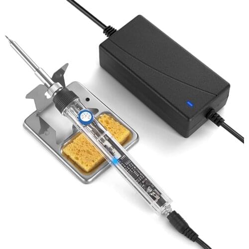 T12 Mini Electric Iron Adjustable Temperature + Tip DC 12-24V 75W Digital Display Soldering Iron DIY Handle Kit