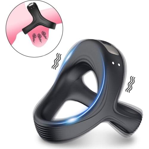 EXVOID Vibrator Ring Delay Ejaculation Penisring Vibrator Sex Toys for Men Erection Dick Enlarger Rings Erotic Penis Sextoy Ring