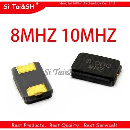 10pcs 8MHZ 10MHZ 11.0592MHZ 12MHZ 13.56MHZ 16.000MHZ 20MHZ 24MHZ 8.000MHZ 16MHz 2Pin 5032 smd quartz resonator Crystal new