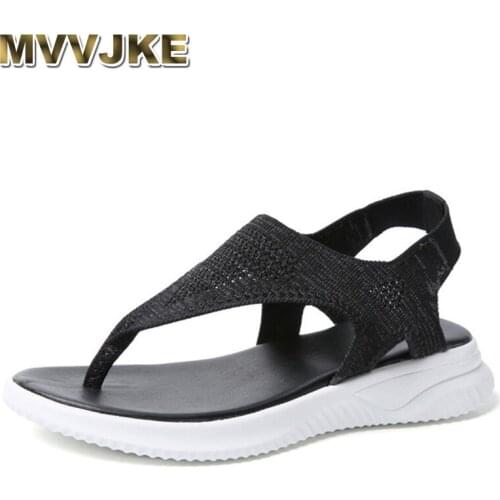 MVVJKEWomen sandals thick platform summer thongs shoes roman casual sandals woman soft beach shoes big size 35-45