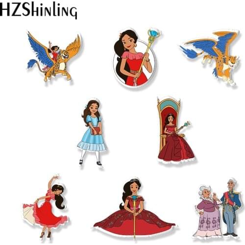 2021 New Kawaii Elena of Avalor Elena Characters Handcraft Epoxy Resin Brooch Badge Pins