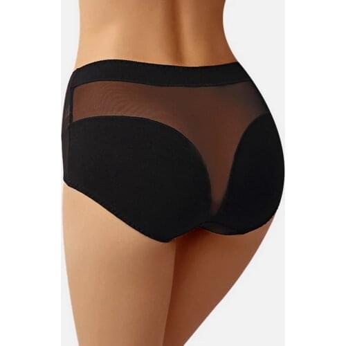 New style push up ladies cotton high waist hip-lift sexy panties high-elasticity plus size mesh lace triangular underwear women