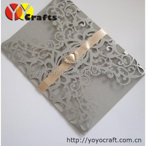 New product china wedding souvenir supplier fancy OEM silver wedding invitation card handmade filigree blank invitation card