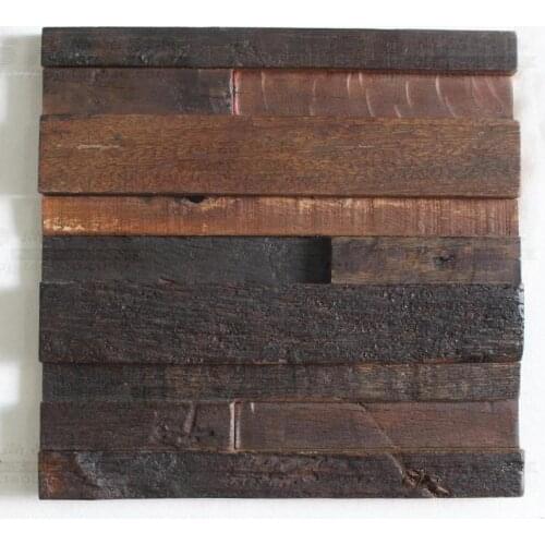 Strip natural rustic old ship wood wall tile wooden mosaic tiles for bedroom living room dining room wall tiles backsplash