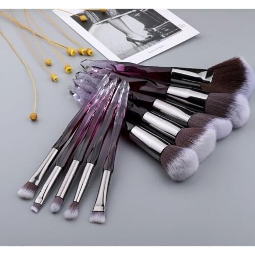 Transparent Crystal Diamond Handle Makeup Brushs Set Brush Eye Powder Blush Smudge Nose Shadow Brush Beauty Makeup Tools