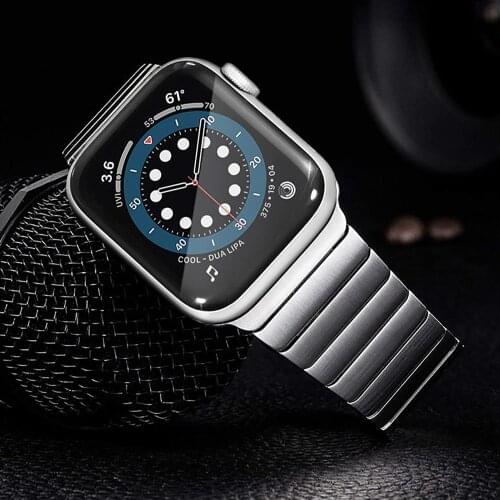 For apple watch 6 band 44mm 40mm series 5 4 3 strap 42mm 38mm for iwatch se Link Bracelet Upgraded adapter Stainless Steel bands