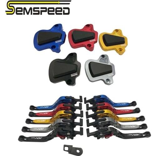 SEMSPEED For ADV150 ADV 150 2019 2020 Parking Lever Engine Guard Cover Pad Protector Kit CNC Motorcycle Foldable Brake Levers