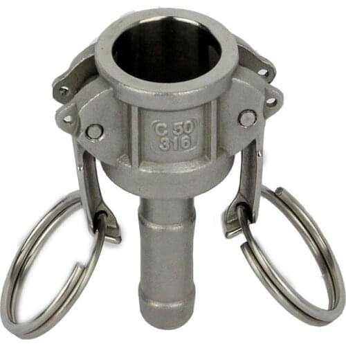 SS Camlock - Type C Female x 13mm Barb