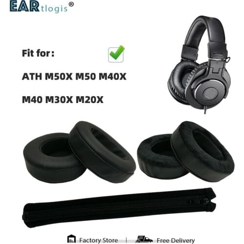 Replacement Ear Pads for ATH M50X, M50, M40X, M40, M30X, M20X Headset Parts Leather Cushion Velvet Earmuff Earphone Sleeve Cover