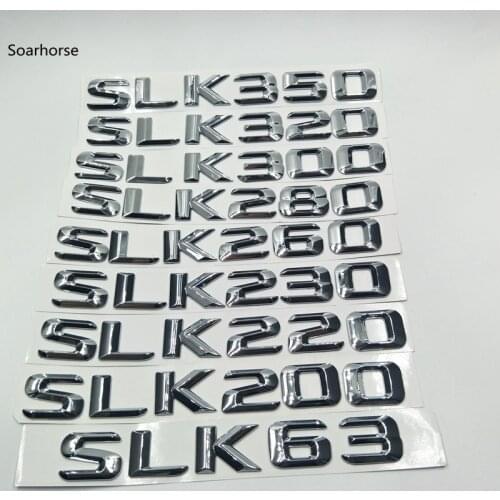 Soarhorse For Mercedes Benz SLK Class W171 SLK63 SLK200 SLK220 SLK230 Car Chrome Alphabet Sticker Badge Emblem