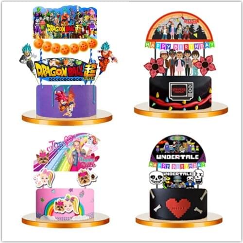 Son Goku Hero Game Ball Hero Ball Cake topper Goku kids Birthday Party Baby Shower decoration Supplies