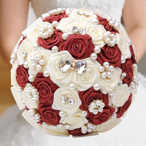 New Style Wedding Bridal Bridesmaid Bouquet Flowers Size 21X26CM Wedding Bouquets Hand Hold Flower Decoration Accept Custom Made