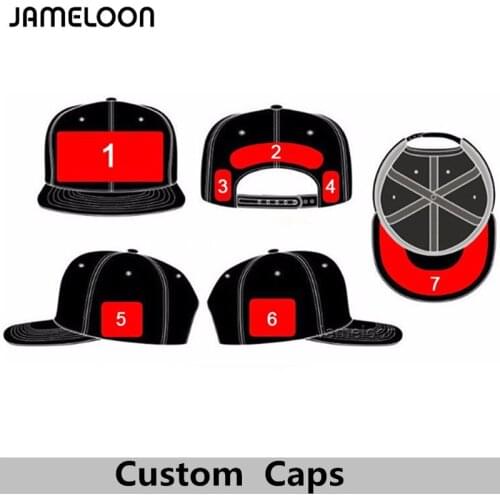 Custom Logo Snapback Caps Blank Hip Hop Hats Customized Baseball Caps Snap Back 3D LOGO Printing Adult Hats Casual Hat Wholesale