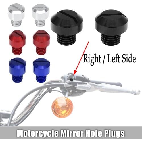 Uxcell 2pcs 4Pcs Right Side Left Side M10x1.25 Motorcycle Universal Mirror Hole Plugs Screws Rearview Mirrors Caps Screw