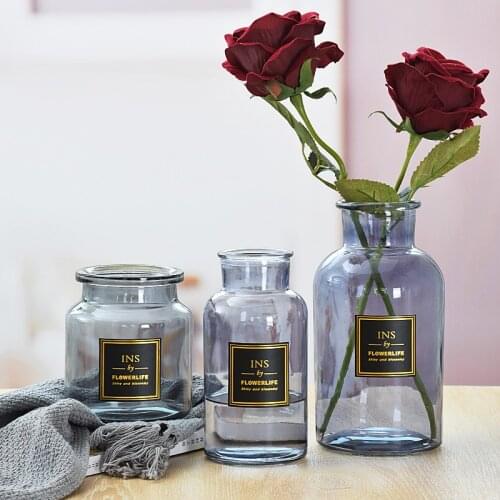 2020 Vases Transparent Glass Vase Decoration Home Stickers Ins Nordic Hydroponics Decoration Flower Vases Glass Vase For Flower