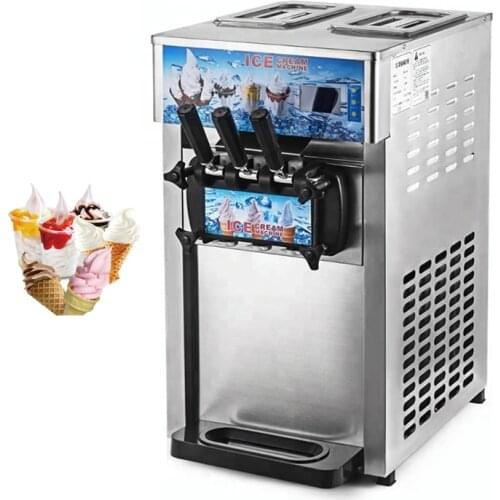 High Quality Soft Ice Cream Machine Electric LCD Panel Ice Cream Makers Three Flavors Ice Cream Machine Commercial