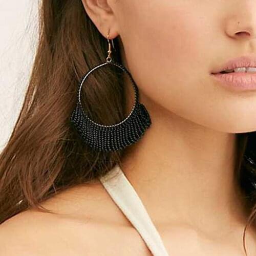 MANILAI Bohemian Beaded Dangle Earrings For Women Handmade Jewelry Seed Beads Statement Pendants Earrings Girls Pendientes