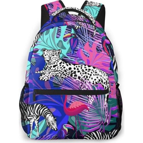Backpack Women Shoulder Bag For Teenage Girls Colored African Animals And Birds Bagpack Female Ladies School Backpack