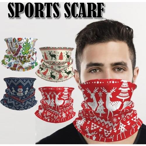 1Pc Christmas Pattern Print Cycling Hiking Scarves Outdoor Turban Riding Men And Women Sports Seamless Scarf Headwear Bandana