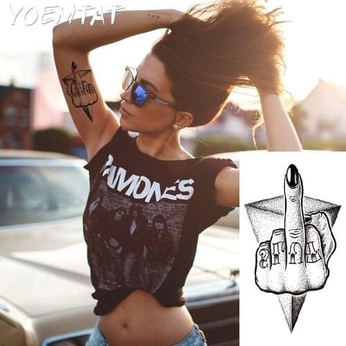 1PC Cool fingers Hot Black White Large Flower Henna Temporary Tattoo Black Mehndi Style Waterproof Tattoo Sticker