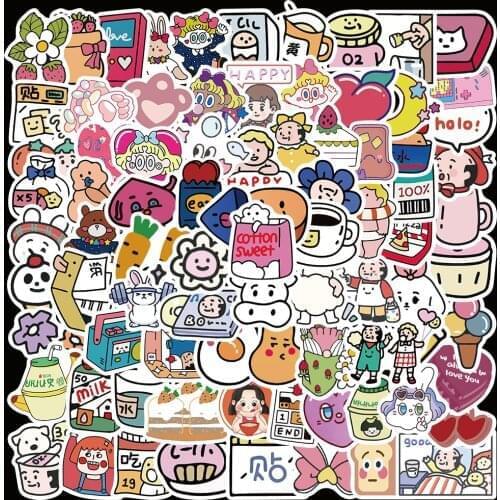 10/90pcs Cartoon Cute Characters girls Sticker Skateboard Guitar Luggage Gift Helmet Aesthetic Car DIY Colour Decal Children Toy