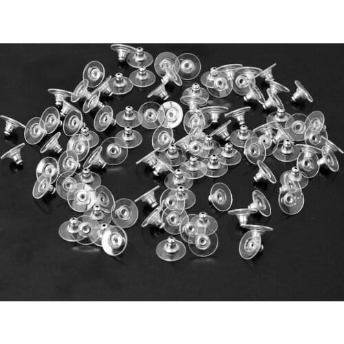 100pcs DIY Accessories Silicon Stud Earring earrings Back Stoppers Ear Post Nuts Jewelry Making Handmade Findings Components