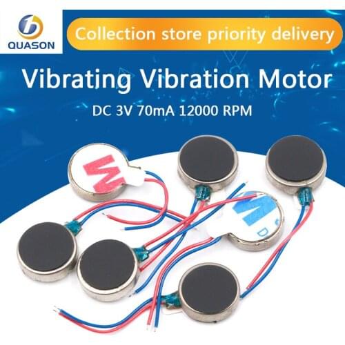 10x DC 3V 70mA 12000 RPM For Phone Coin Flat Vibrating Vibration Motor Vibration Motor G08 Drop ship 10PCS