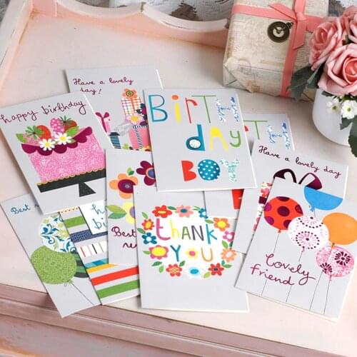 Cute birthday cards glitter balloons,flower/birthday cake gift birthday greeting card for kids,friends