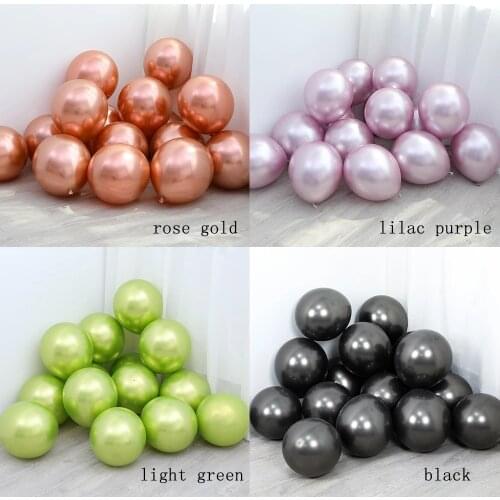 20pcs 12inch New Color Rose Gold Metallic Balloons Lilac Purple Chrome Light Green Latex Globos for Wedding Birthday Party decor