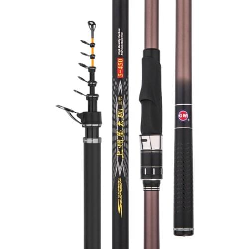 3.6M 4.5M 5.4M 6.3M Rock Fishing Rod Vara De Pesca Super Hard Carbon Fiber Telescopic Fishing Canne Long Section Wedkarstwo Olta