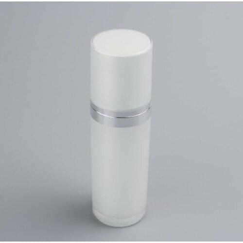 60ml pearl white acrylic straight round shape lotion press pump plastic bottle lotion emulsion serum foundation skin packing