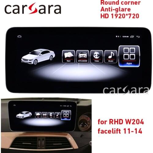 Android Widescreen C class W204 facelift RHD round corner monitor C180 anti-glare display C300 4G RAM 1920 PAD C63 android NAVI
