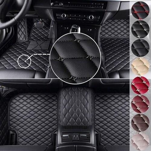 Car Floor Mats Leather Foot Pad Car Styling Interior Auto Accessories For SKODA Kodiaq 5Seat Right Driving 2017 2018 2019