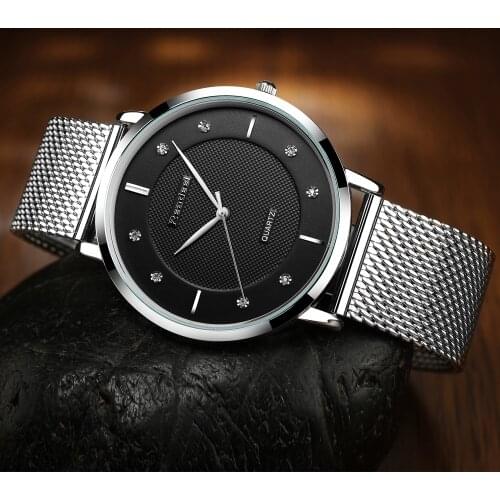 Readeel brand watches men casual quartz men quartz-watch steel mesh strap ultra thin clock male relogio masculino
