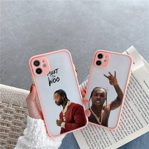 Pop smoke Phone Case For iPhone 12 11 Mini Pro XR XS Max 7 8 Plus X Matte transparent Pink Cover