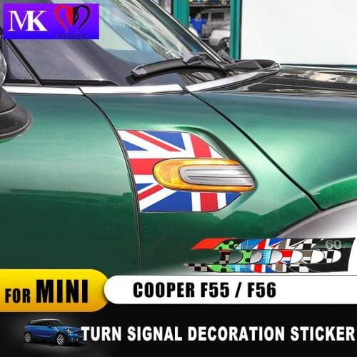 Hot Union Jack 60 years Car Turn Signal Fender 3D Decoration Sticker for Mini Cooper Clubman F55 F56 F57 F54 Clubman Accessories