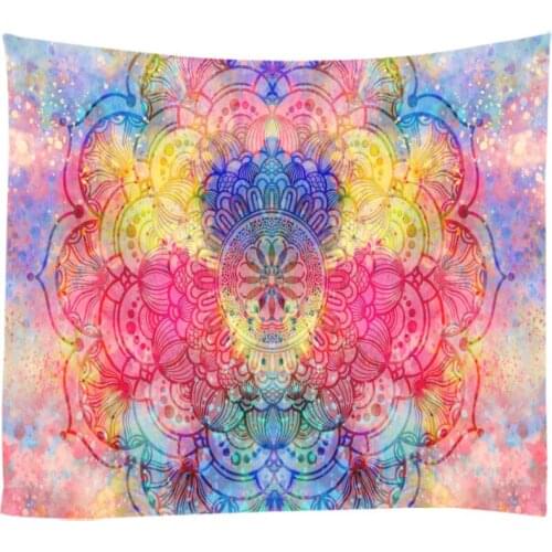 Dreamlike Mandala Tapestry Wall Hanging Sandy Beach Throw Rug Blanket Camping Tent Travel Mattress Bohemian Sleeping Pad