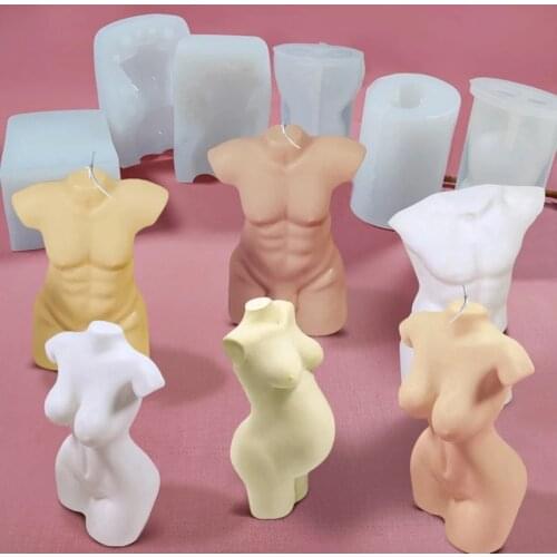 Art Body Candles Mold Soy Wax Candle Mold Aromatherapy Plaster Candle 3D Silicone Mold Hand-made Soy Aroma Wax Soap Candles Mold